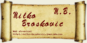Milko Brošković vizit kartica